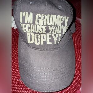 Disney Gray I’m Grumpy Because You’re Dopey Hat NWT